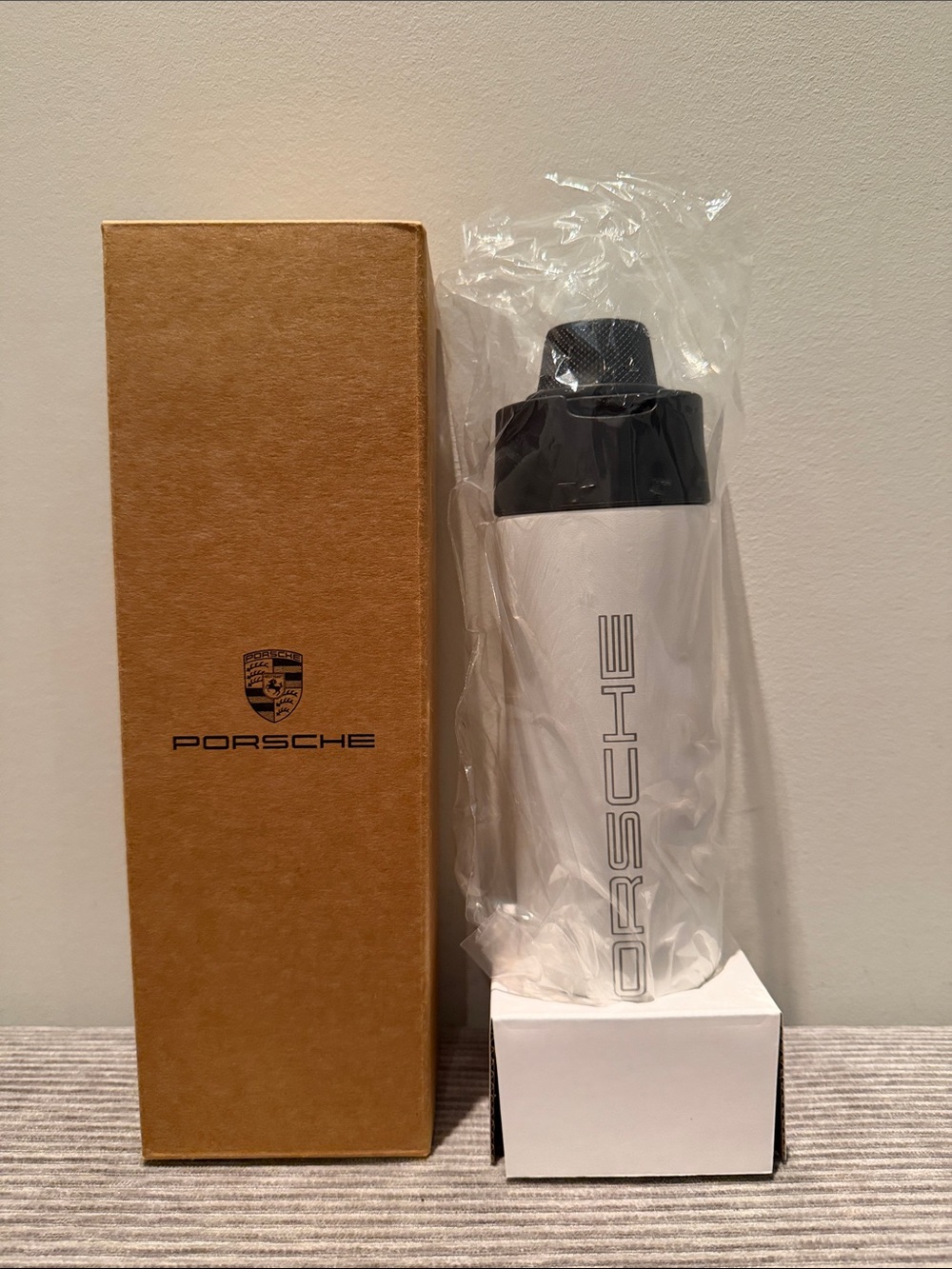 Porsche Branded White and Black Stainless Bottle